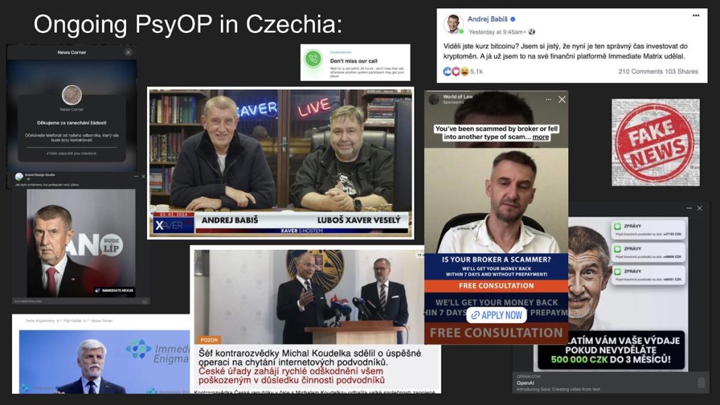 Ongoing PsyOP in Czechia: Screenshot from Jindřich Karásek's WebExpo presentation on operations in Czech Republic.