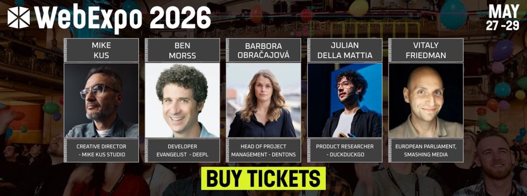 WebExpo 2026 Confirmed Speakers for presale ticket launch